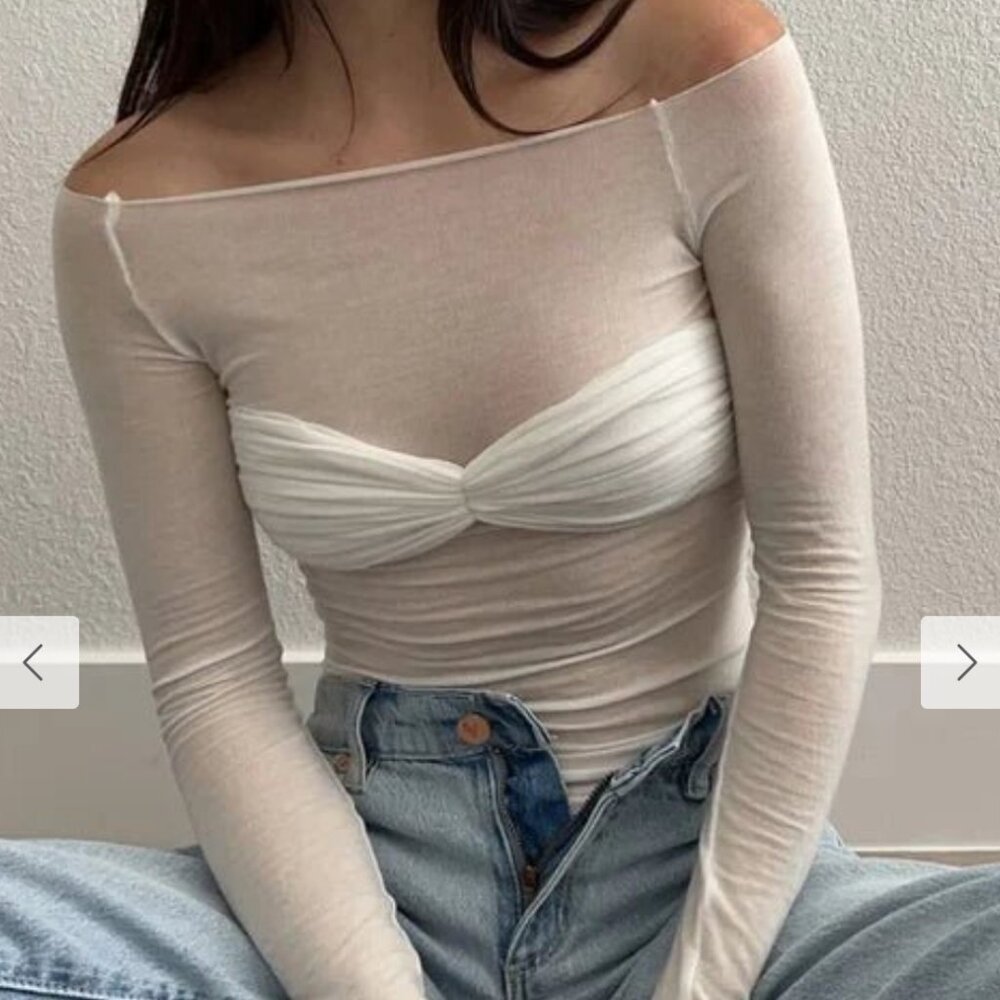 White Mesh Longsleeve